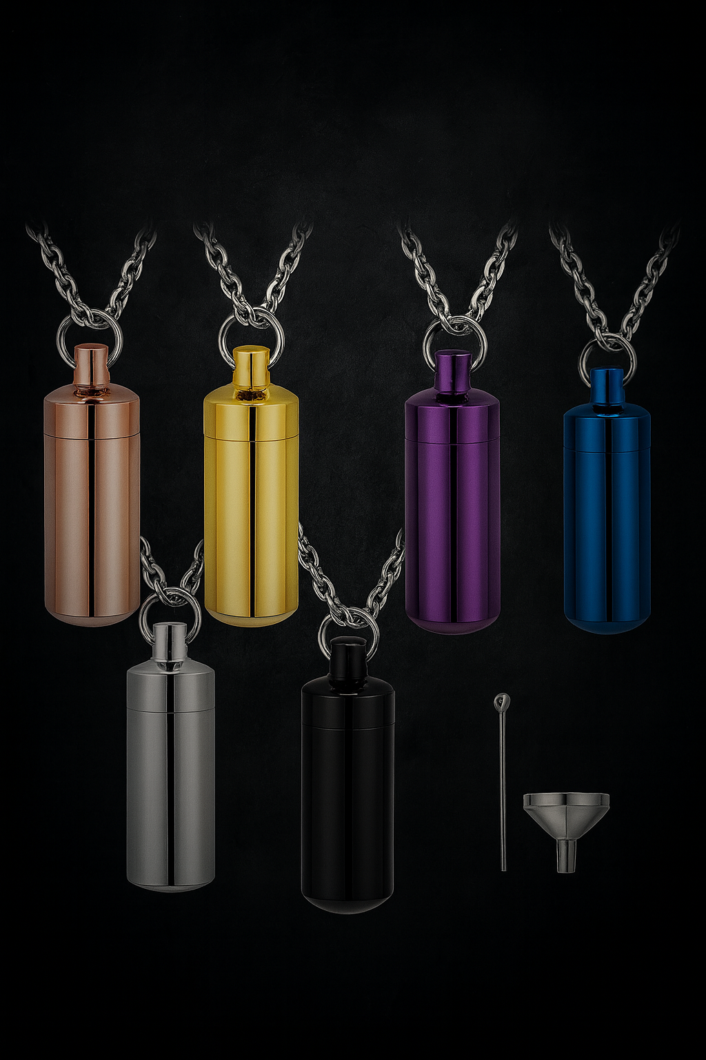 Novelty Polychrome Cylinder Necklace / Keychain